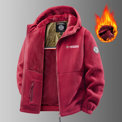 Men'S Winter Tactical Fleece Jacket With Hood