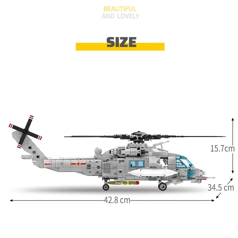 Police Helicopter Building Blocks Military Stem Kit
