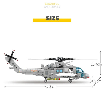 Police Helicopter Building Blocks Military Stem Kit
