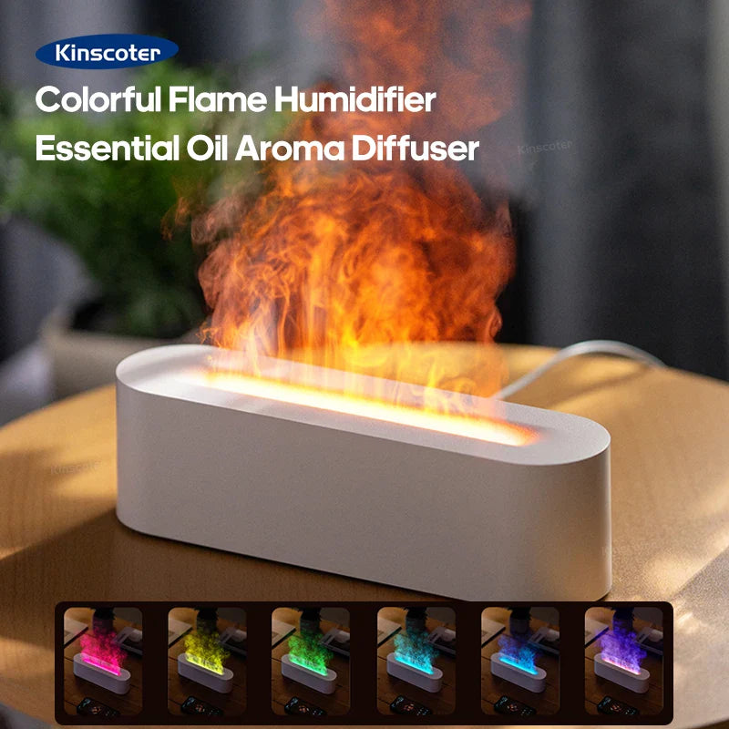 Realistic Color Flame Aromatherapy Diffuser 150Ml Usb