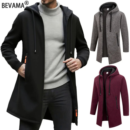 Men'S Fleece Hooded Zipper Jacket: Casual Outdoor Wear