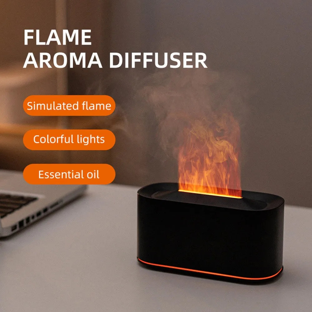Flame Effect Aromatherapy Diffuser & Cool Mist Humidifier