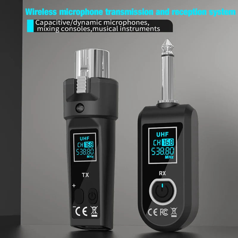 Wireless Uhf Mic Converter Xlr Transmitter Receiver Audio