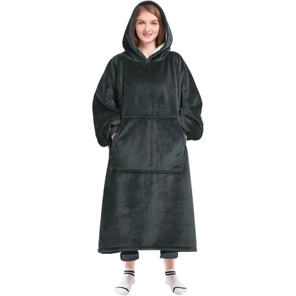 Oversized Wearable Blanket Hoodie With Hood And Pockets