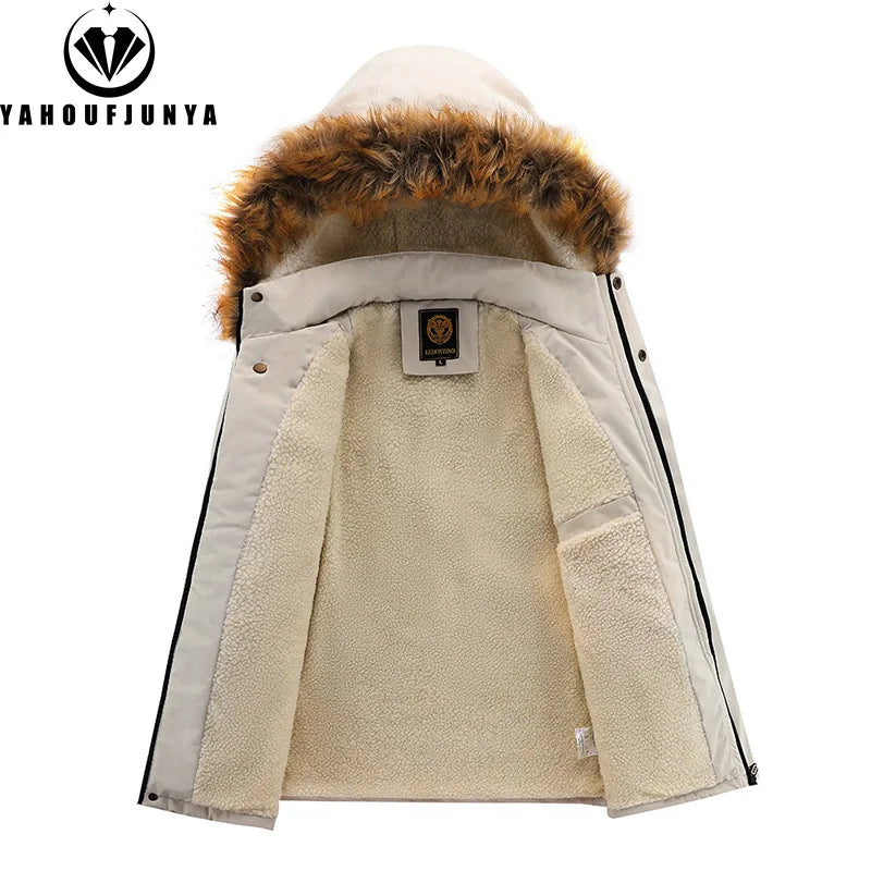 Men'S Winter Fleece Hiking Jacket With Hood