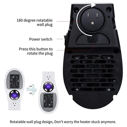 Compact Wall Plug Electric Heater With Remote Control