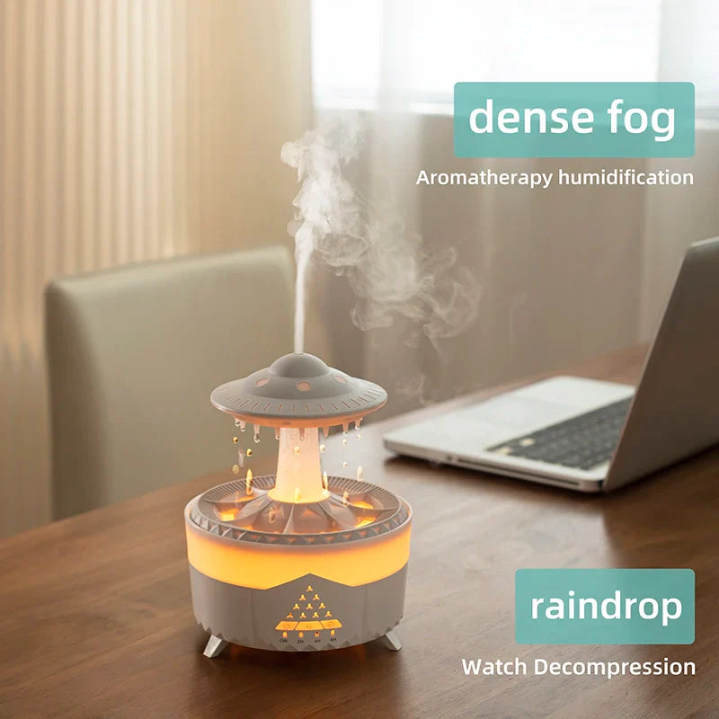 Mini Raindrop Aroma Humidifier Usb Remote Diffuser, 350Ml