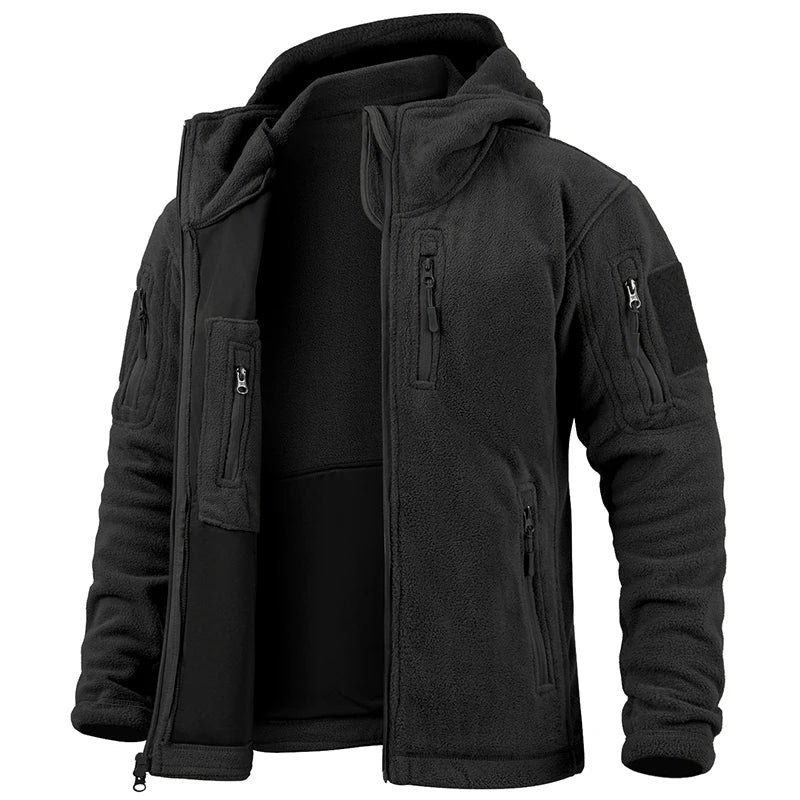 Men'S Tactical Fleece Jacket With Multi Pockets