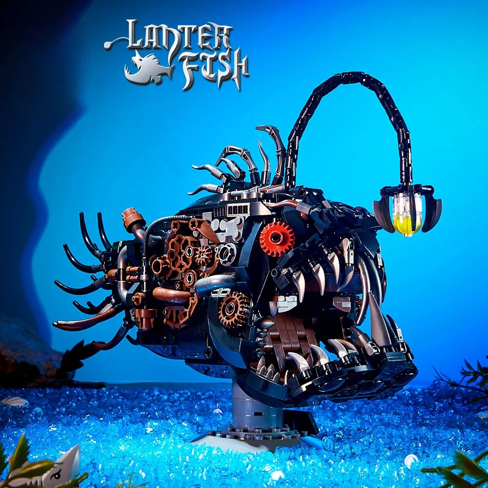 1038Pcs Build Your Own Mechanical Lantern Fish Model