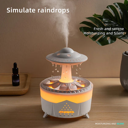 Mini Raindrop Aroma Humidifier Usb Remote Diffuser, 350Ml