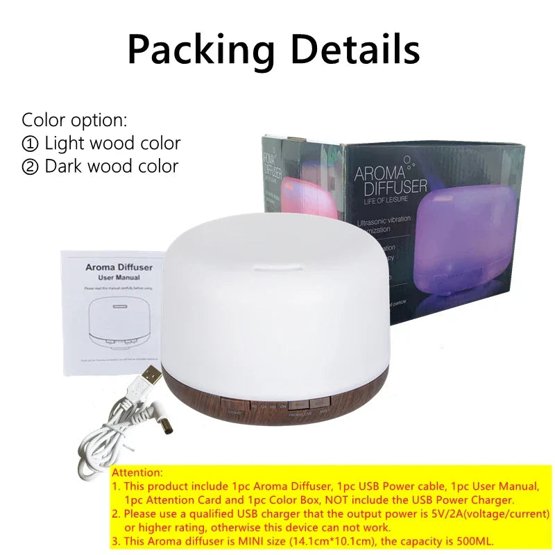 Usb Essential Oil Diffuser With Colorful Lights