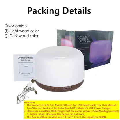 Usb Essential Oil Diffuser With Colorful Lights