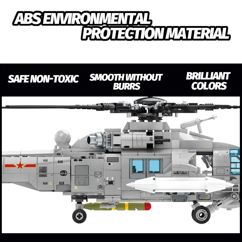 Police Helicopter Building Blocks Military Stem Kit