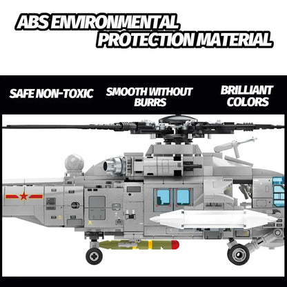 Police Helicopter Building Blocks Military Stem Kit