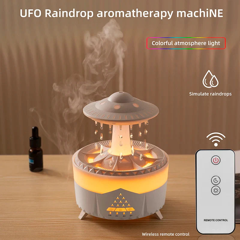 Mini Raindrop Aroma Humidifier Usb Remote Diffuser, 350Ml