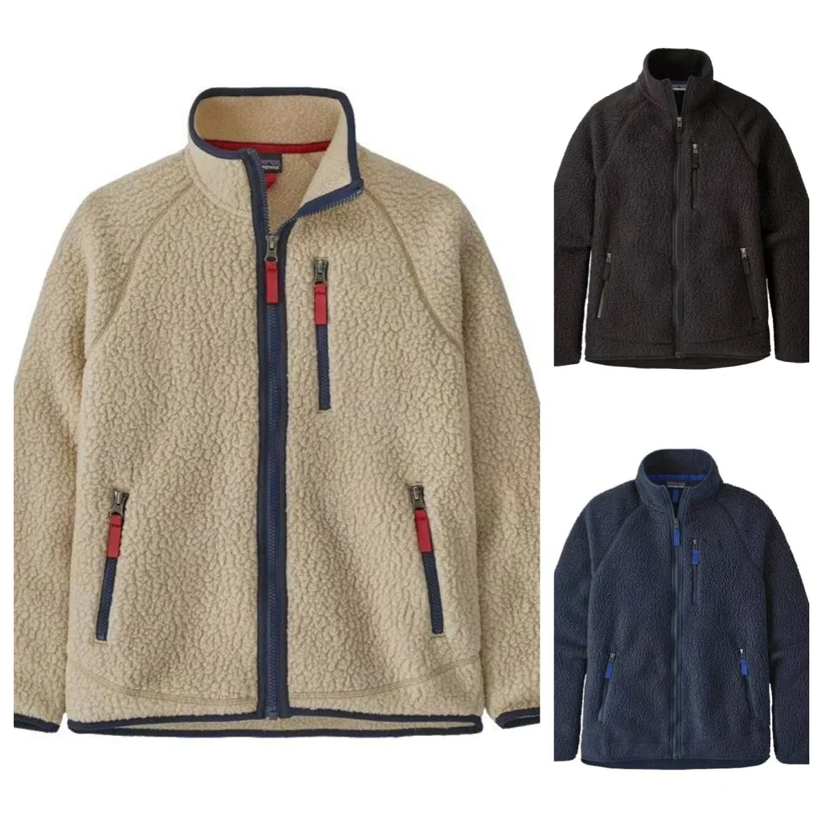 Unisex Fleece Jacket Zipper Collar Outdoor Winter Sport