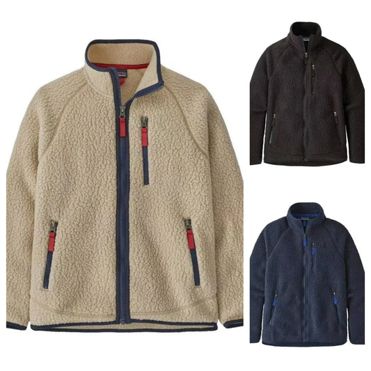 Unisex Fleece Jacket Zipper Collar Outdoor Winter Sport