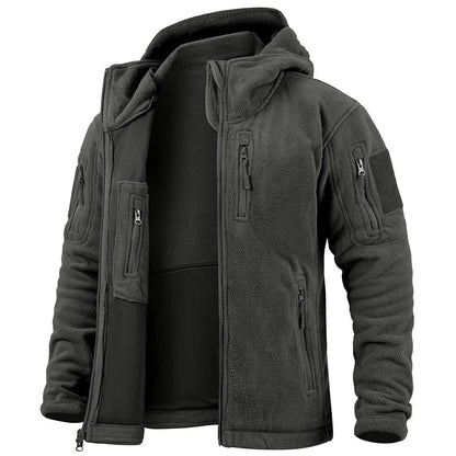 Men'S Tactical Fleece Jacket With Multi Pockets