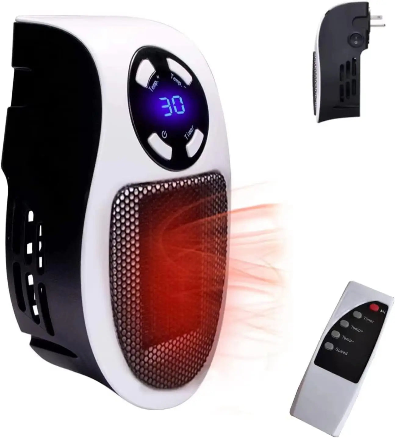 Compact Wall Plug Electric Heater With Remote Control