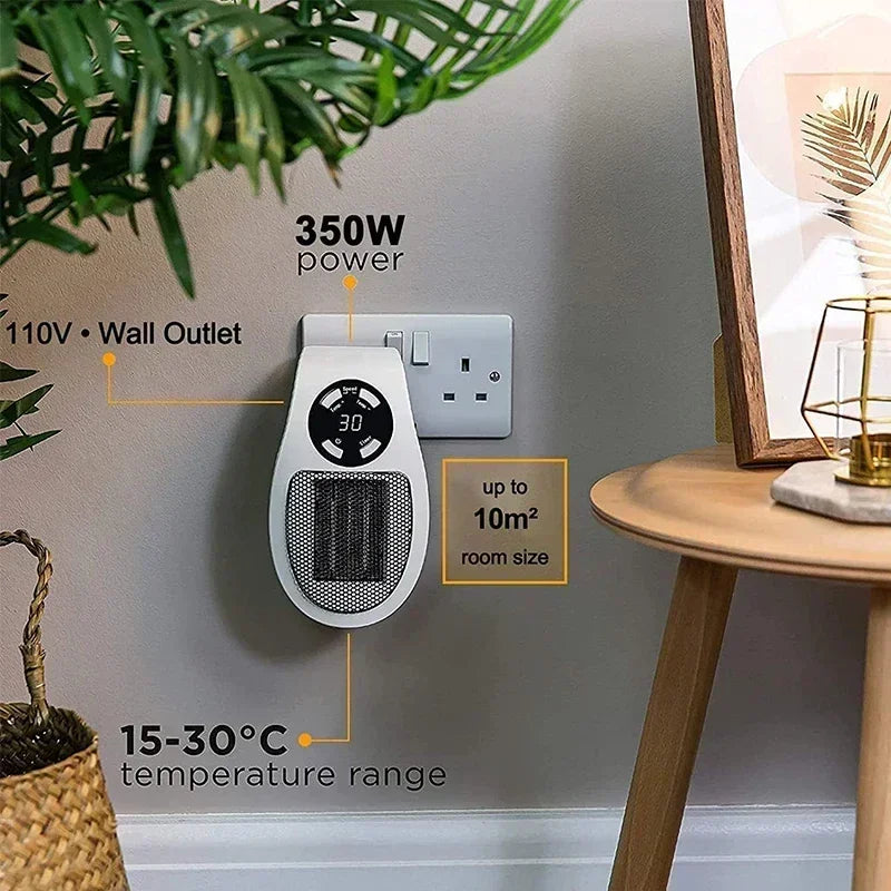Portable Electric Heater With Adjustable Temperature Display