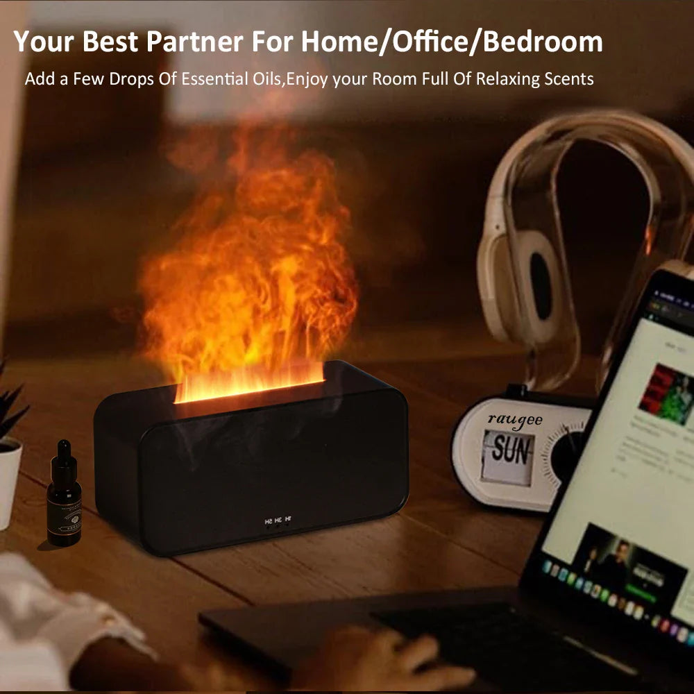 Flame Aroma Diffuser Led Light Timer Auto-