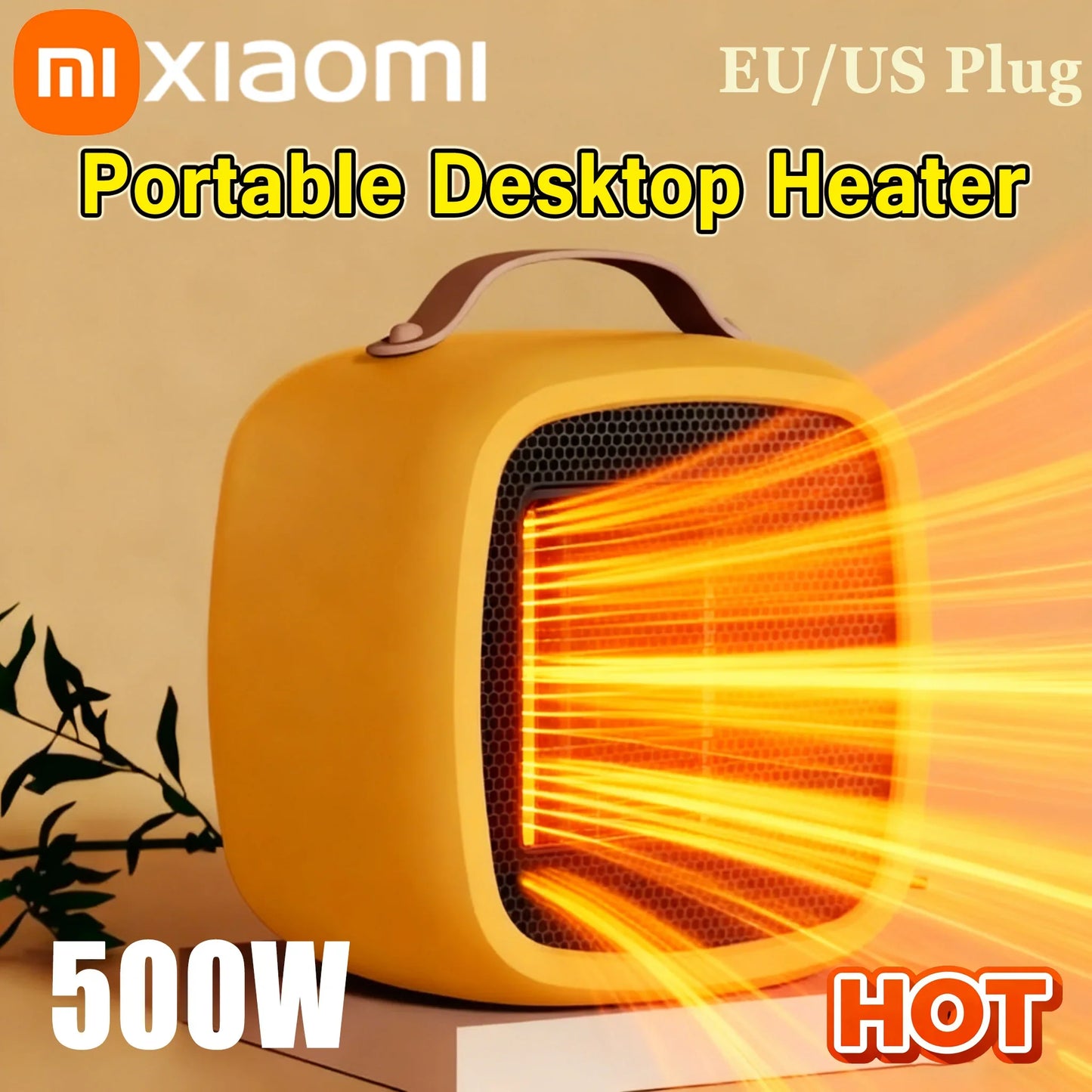Portable Mini Heater Silent Fast Heating 500W Indoor Use
