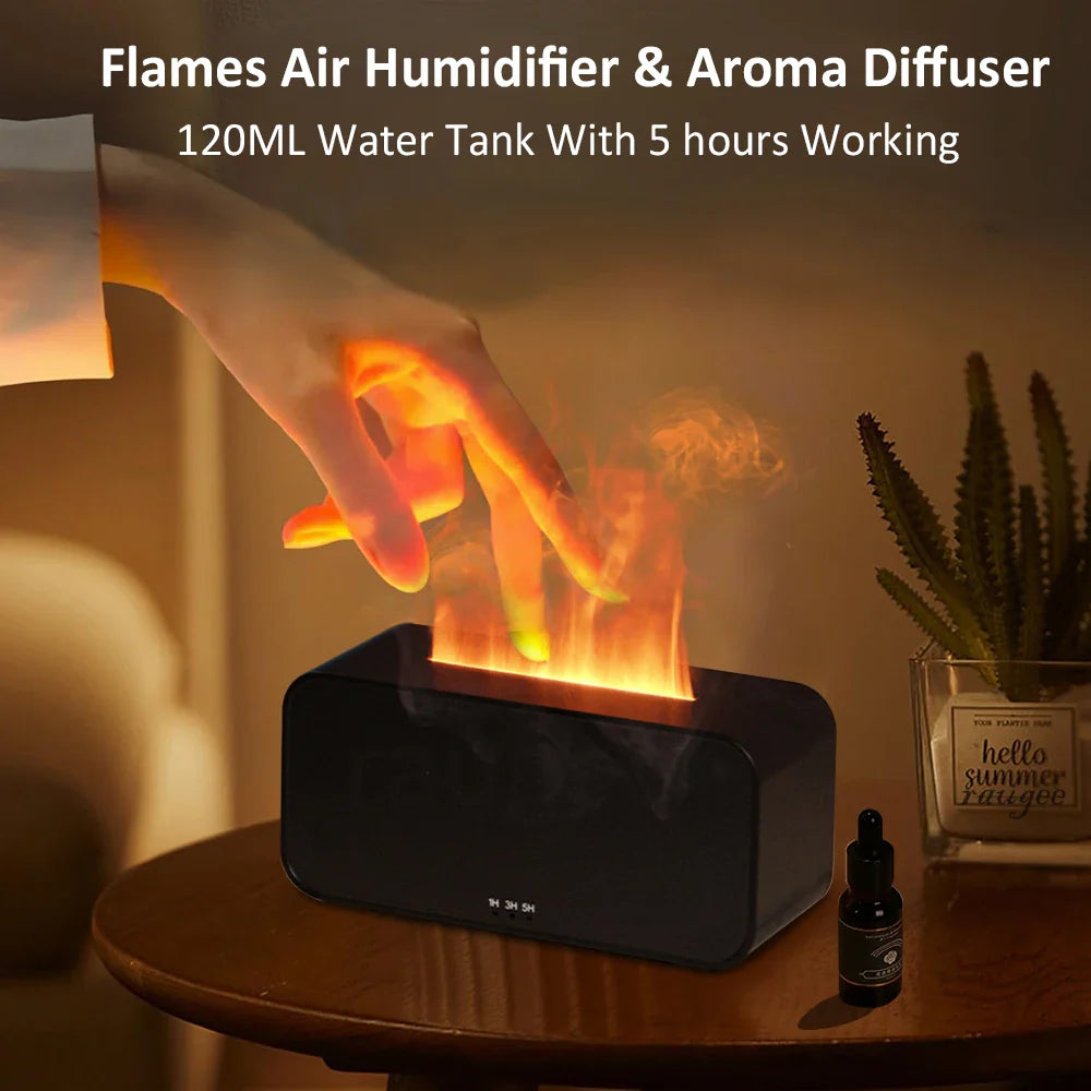 Flame Aroma Diffuser Led Light Timer Auto-