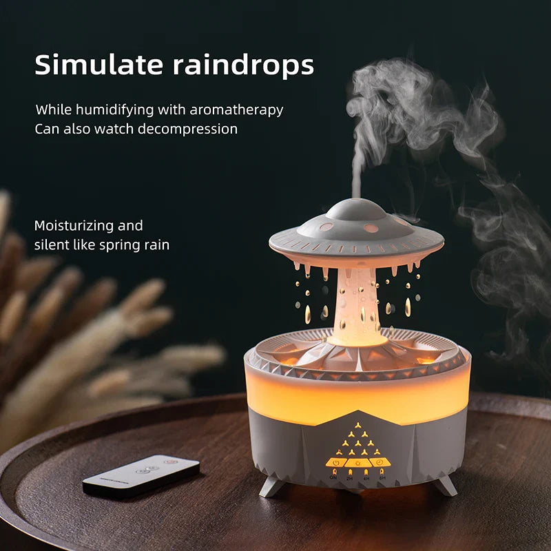 Mini Raindrop Aroma Humidifier Usb Remote Diffuser, 350Ml