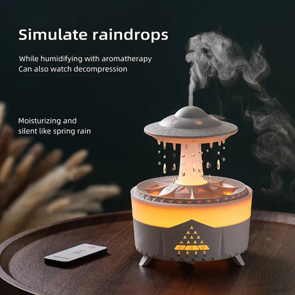 Mini Raindrop Aroma Humidifier Usb Remote Diffuser, 350Ml