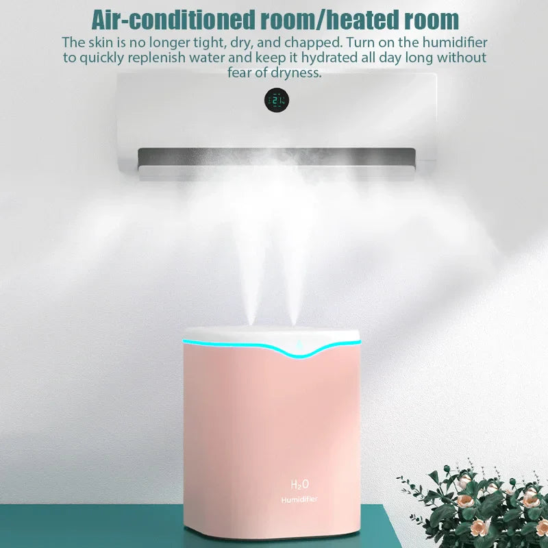 Usb Air Humidifier With Dual Spray And 2000Ml Capacity