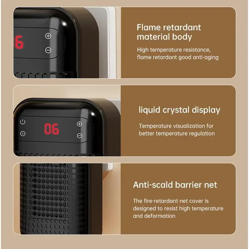 Portable Wall Outlet Heater With Remote Control