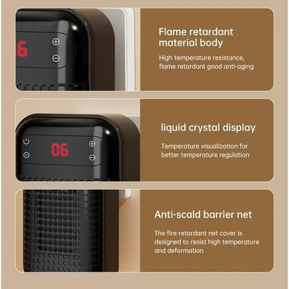 Portable Wall Outlet Heater With Remote Control