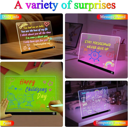 Led Acrylic Note Board With Rgb Light Display