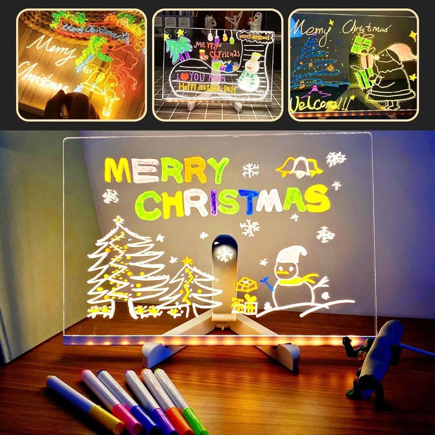 Colorful Led Message Board With Acrylic Drawing Surface