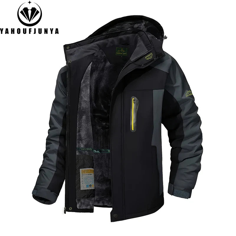 Men'S Winter Waterproof Hooded Fleece Jacket