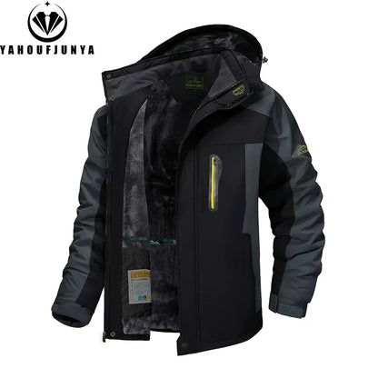 Men'S Winter Waterproof Hooded Fleece Jacket