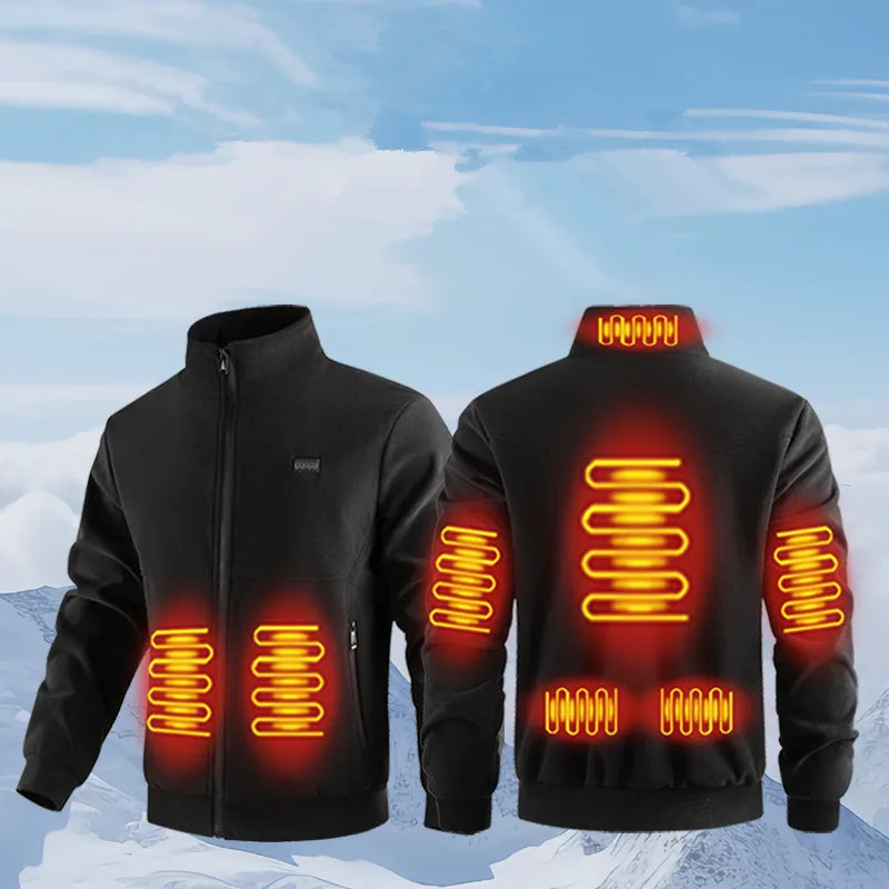 8-Zone Heated Winter Jacket Unisex Polar Fleece