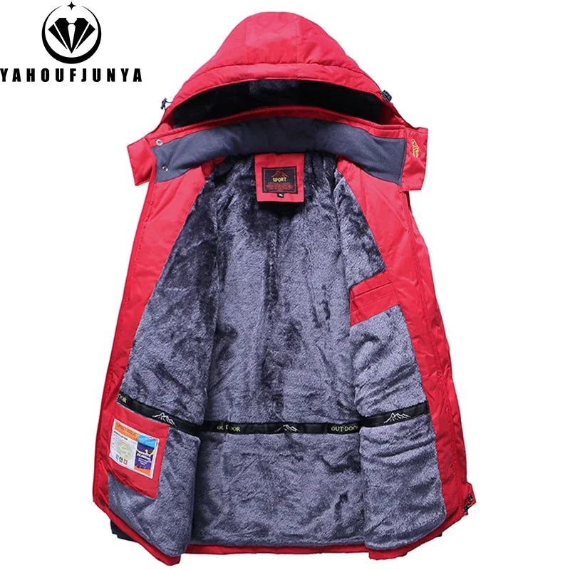 Men'S Winter Waterproof Hooded Fleece Jacket