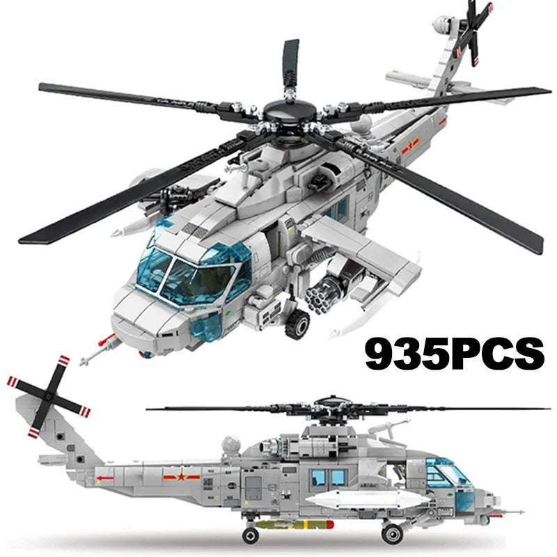 Police Helicopter Building Blocks Military Stem Kit