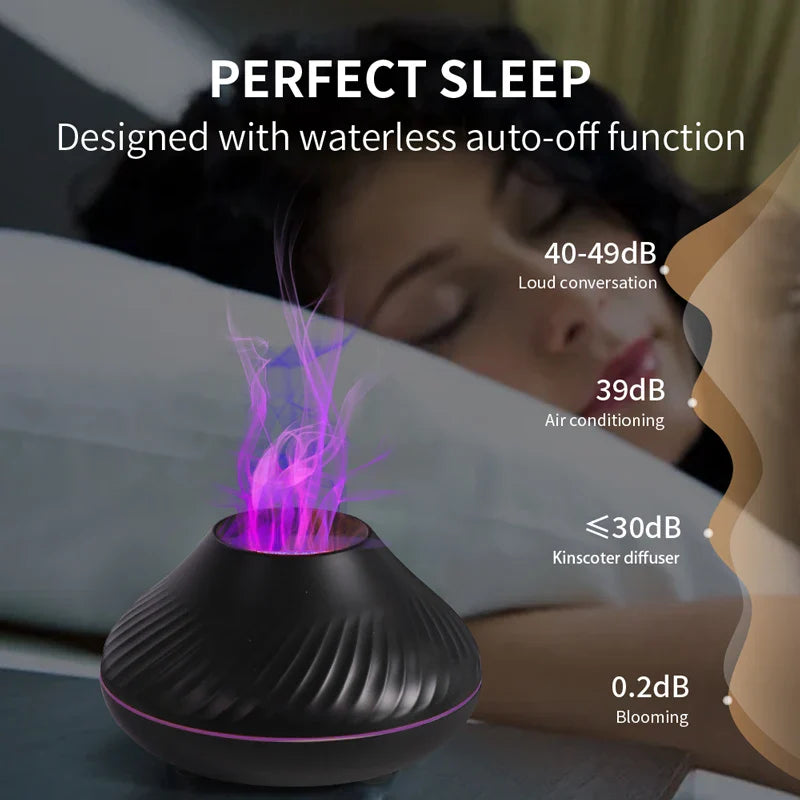 Volcanic Aroma Diffuser With Flame Night Light
