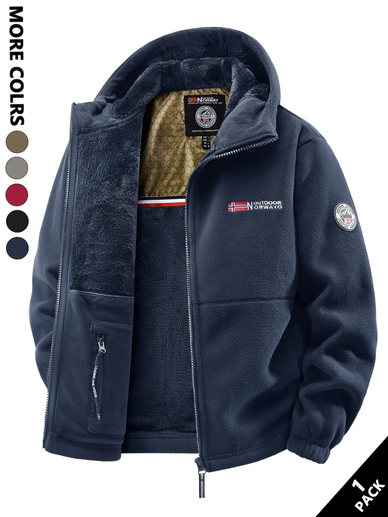 Men'S Windproof Fleece Jacket For All Seasons