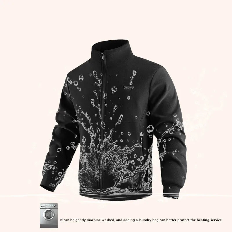 8-Zone Heated Winter Jacket Unisex Polar Fleece