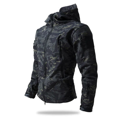 Waterproof Men'S Tactical Hooded Camouflage Jacket