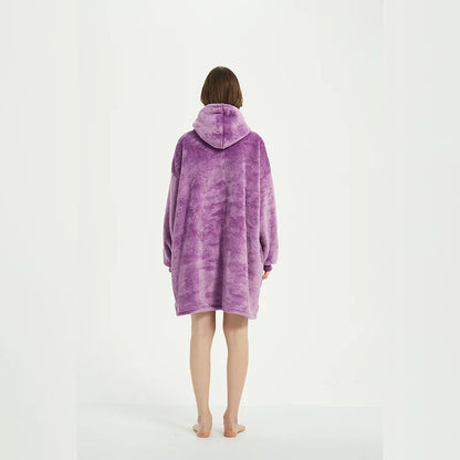 Oversized Wearable Winter Fleece Blanket Hoodie