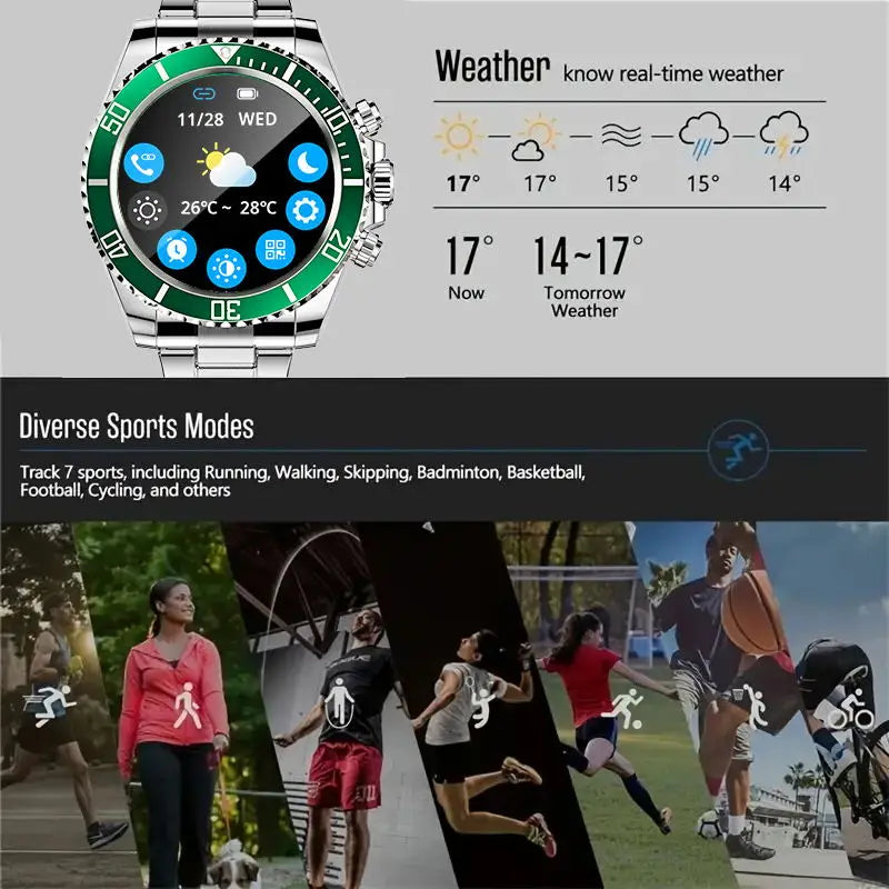 Luxury Waterproof Smartwatch For Men With Call Feature