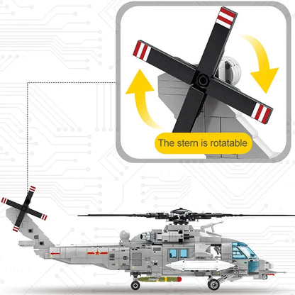 Police Helicopter Building Blocks Military Stem Kit