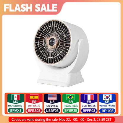 Portable Low Noise Fast Heating Fan Heater
