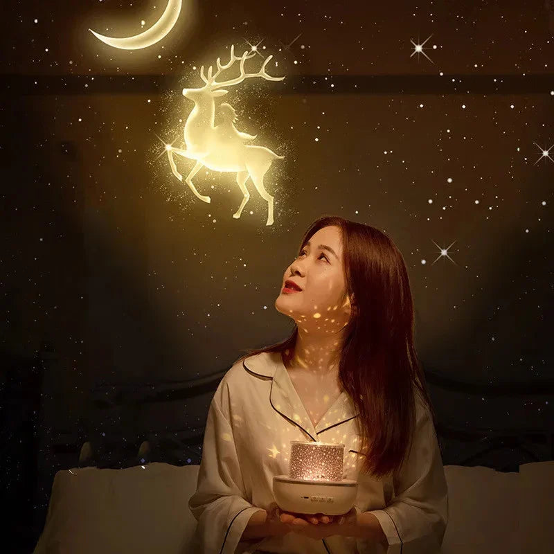 Star Light Projection Rotating Night Lamp With Films