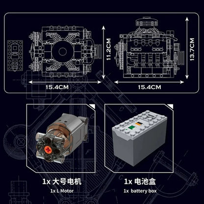 V8 Engine Motorized Block Toy For Educational Fun