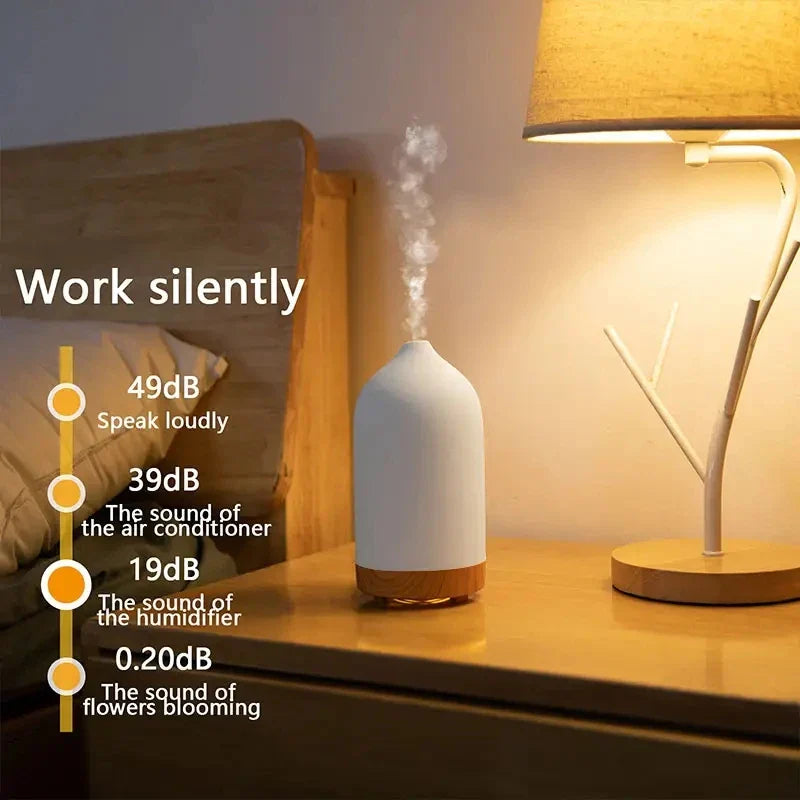 Ceramic Ultrasonic Essential Oil Aroma Diffuser With Led Lights